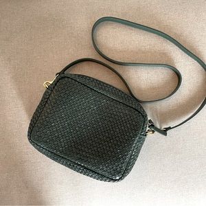 Clare V Midi sac woven green leather crossbody